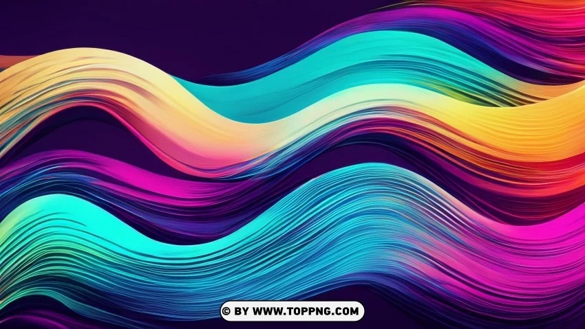 Free Download of Colorful Abstract Flowing Waves 4K Wallpaper Transparent PNG Graphic with Isolated Object
