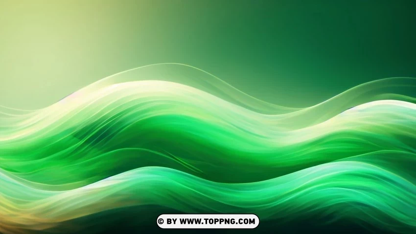 Green Wave Vector Background for Presentations Isolated Artwork on Clear Transparent PNG