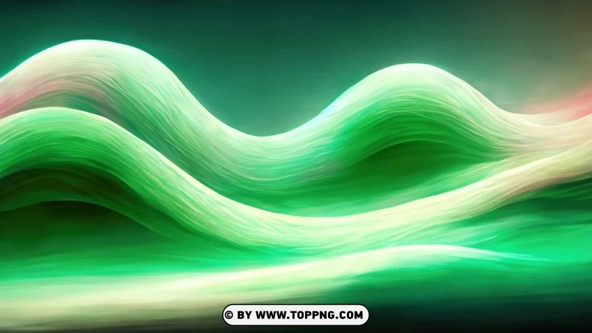 Green Wave Vector for Social Media Isolated Artwork on Clear Background PNG