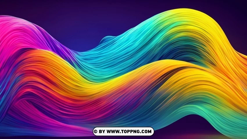 HD Colorful Abstract Flowing Waves 4K Background Transparent PNG graphics assortment