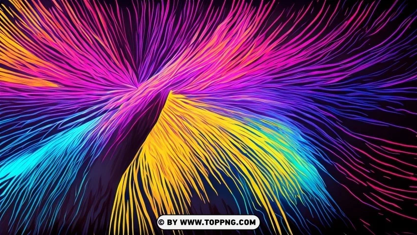HD Colorful Abstract Lines 4K Wallpaper Transparent Background PNG Isolated Art