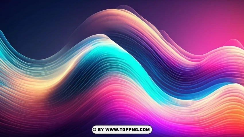 HD Colorful Abstract Wave Lines in 4K Wallpaper Clear Background PNG Isolated Design Element