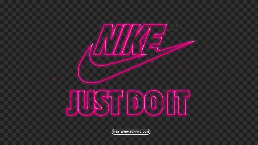HD Nike Just Do It Neon Pink With Tick Logo Transparent Background PNG Isolated Graphic