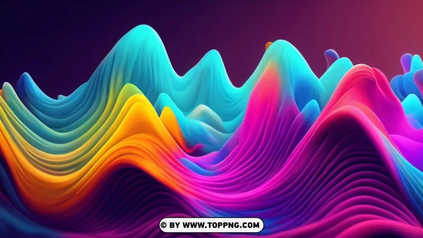 High-Resolution Colorful Abstract Flowing Waves 4K Wallpaper Transparent PNG graphics bulk assortment