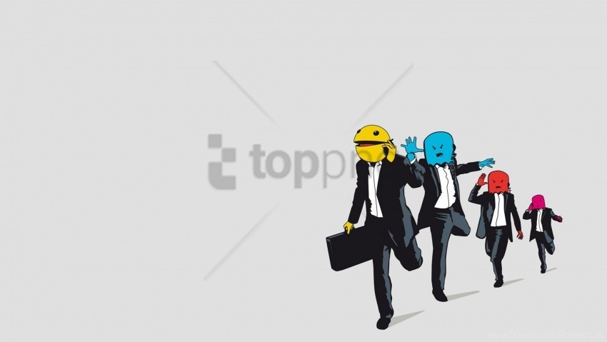 jogging monsters pac-man suits vector wallpaper PNG Graphic with Transparent Isolation