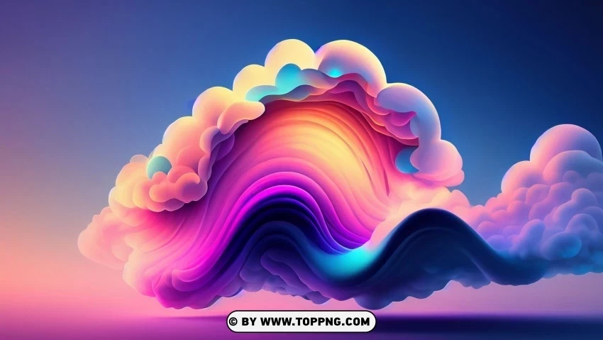 Masterpiece of Colorful Abstract Waves 4K Wallpaper Transparent PNG Isolated Graphic with Clarity