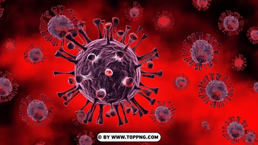 Medical Alert Illustrating Virus Bacteria and Cells in Background Transparent PNG Isolated Object