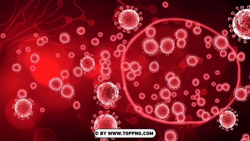 Medical Illustration with Virus Bacteria and Cells Poster Background Transparent PNG Isolated Object Design - Image ID a2f0288f