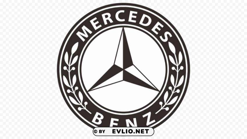 Mercedes-Benz logo black and white Transparent PNG Isolated Object Design
