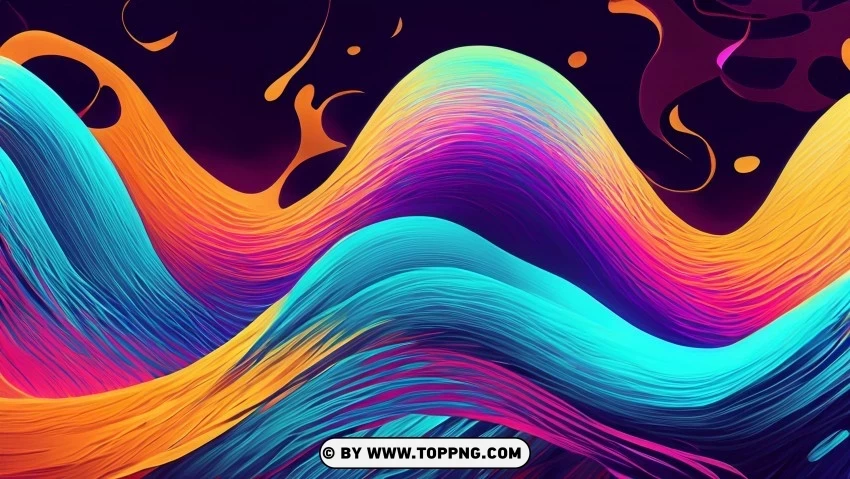 Modern and Contemporary Colorful Abstract Waves 4K Wallpaper Transparent PNG graphics library