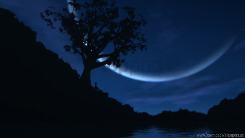 moon night sky upland wallpaper HighQuality Transparent PNG Isolated Art