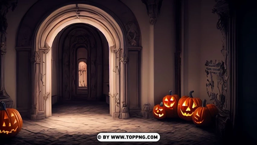 Mysterious Haunting Portal 4K Wallpaper for Halloween PNG without background