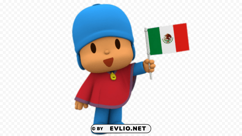 pocoyo holding mexican flag PNG images without subscription
