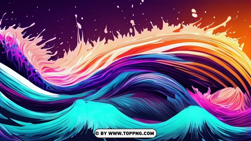 Prismatic Splash Dance Abstract Backdrop Isolated Graphic on HighQuality Transparent PNG