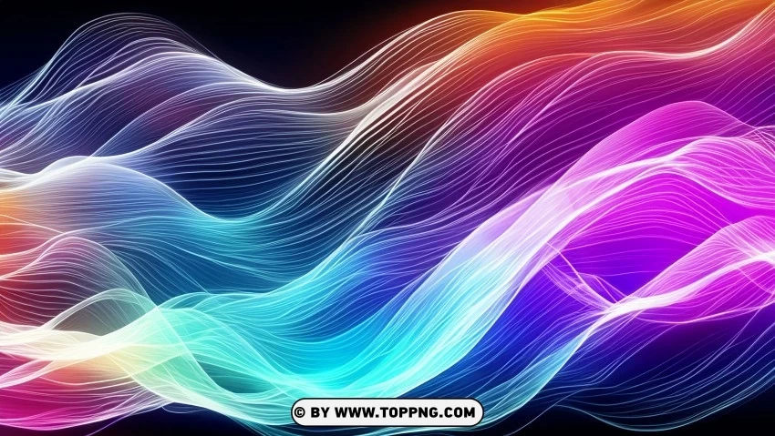 Radiant Dynamic Waves in Motion 4K Wallpaper Transparent Background PNG Isolated Illustration