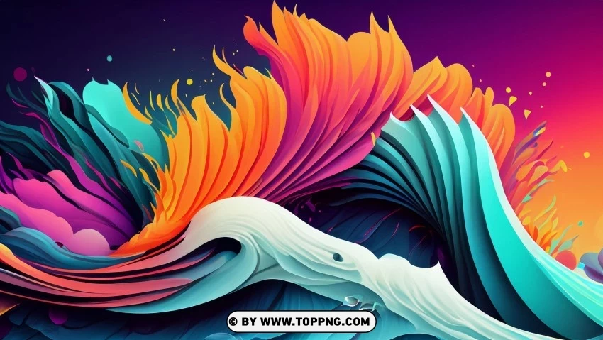 Rainbow Ripples Abstract Illustration Isolated Graphic on HighResolution Transparent PNG