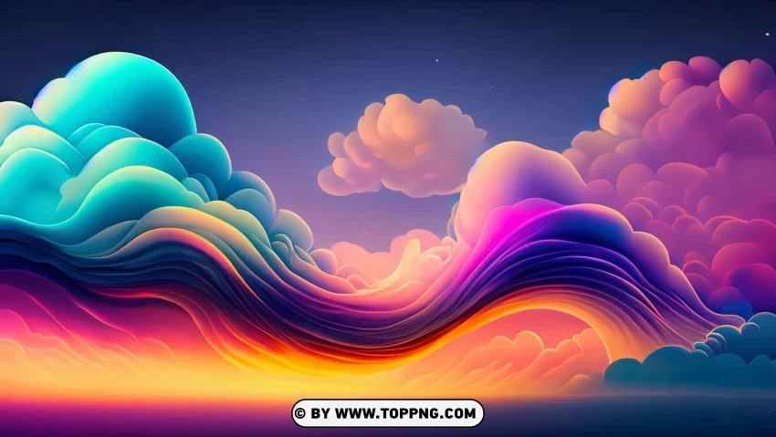 Serene and Whimsical Masterpiece of Abstract Waves 4K Wallpaper Transparent PNG Isolated Item