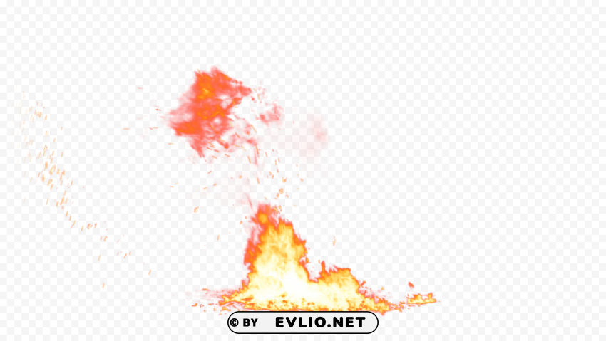 Small Fire on the Ground Clear Background PNG Isolated Design