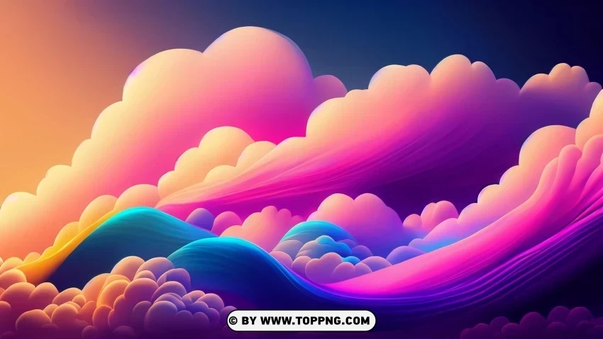 Soft and Dreamlike Abstract Clouds in Pastel Colors 4K Wallpaper Transparent PNG Isolated Item with Detail