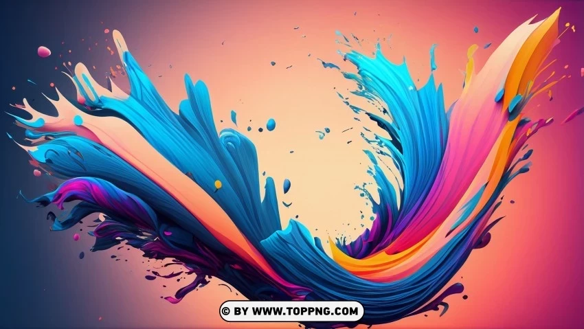 Spectrum Surf Abstract Digital Art Isolated Graphic with Clear Background PNG