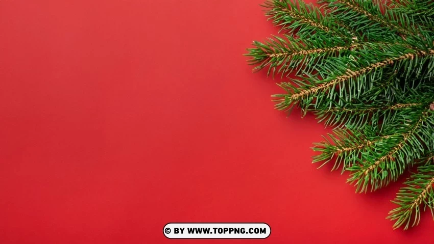 Timeless Christmas Decor Red & Green Pine Wallpaper PNG images with transparent elements pack