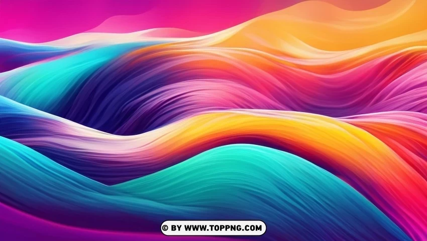 Unique and Captivating Colorful Abstract Flowing Waves 4K Wallpaper Transparent PNG Illustration with Isolation