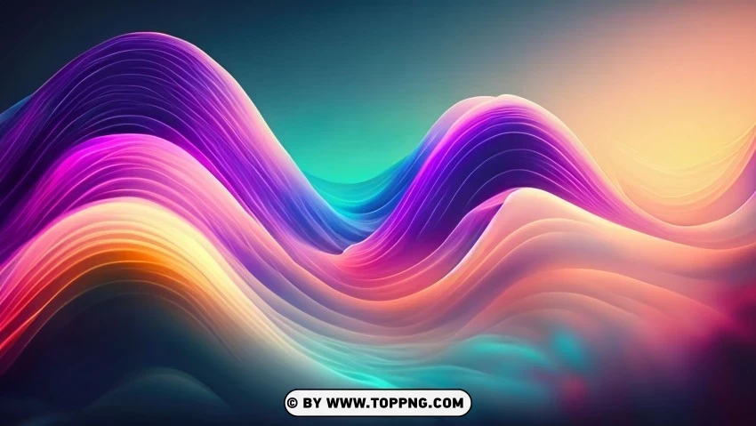Vibrant 4K Motion Dynamic Colorful Waves Wallpaper Clear Background PNG Isolated Graphic