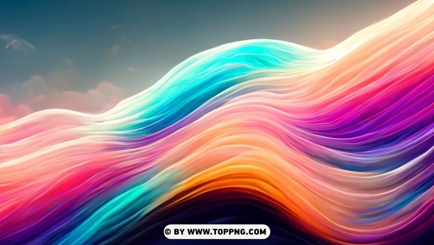 Vibrant Abstract Wave Lines 4K Wallpaper Clear Background PNG Isolated Illustration