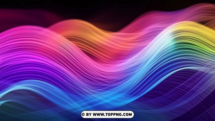 Vibrant Abstract Wave Lines in Motion 4K Wallpaper Transparent Background PNG Isolated Item