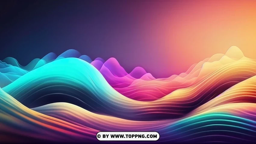 Vibrant Abstract Waves in Motion Clear Background PNG Isolated Item