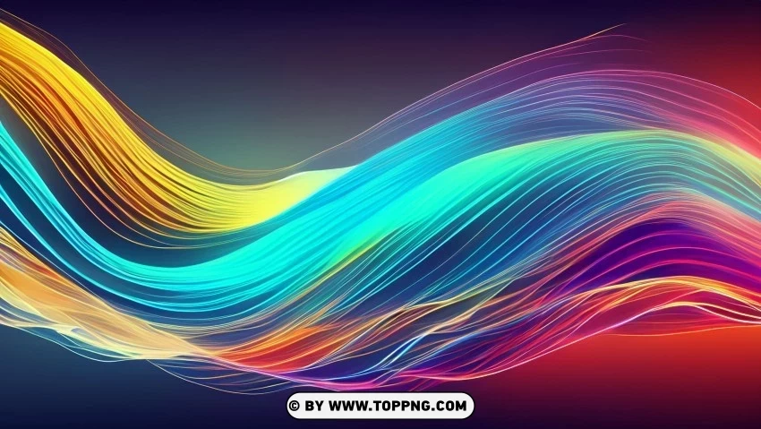 Vibrant Dynamic Waves in Motion 4K Wallpaper Transparent Background PNG Isolated Pattern