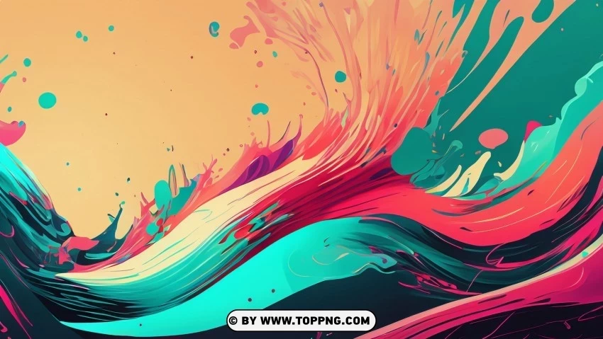 Vibrant Wave Impression Abstract Canvas Isolated Item in Transparent PNG Format