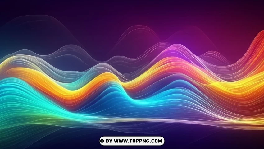 Vivid Abstract Wave Lines in Motion 4K Wallpaper Transparent Background PNG Isolation