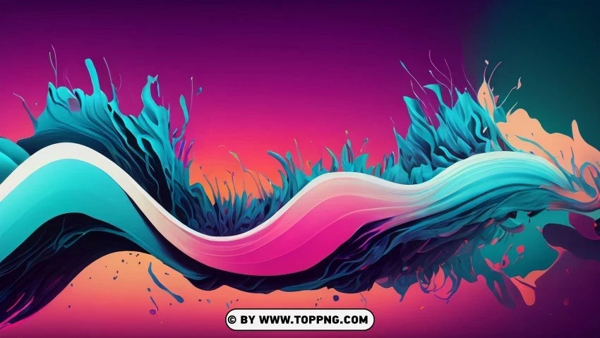 Vivid Oceanic Abstraction Abstract Wallpaper Isolated Graphic on Transparent PNG