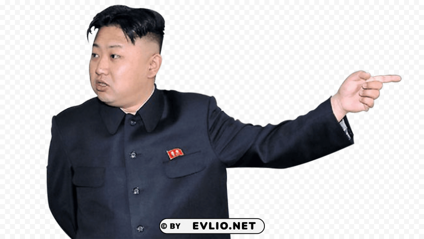 kim jong un pointing right PNG images with clear cutout