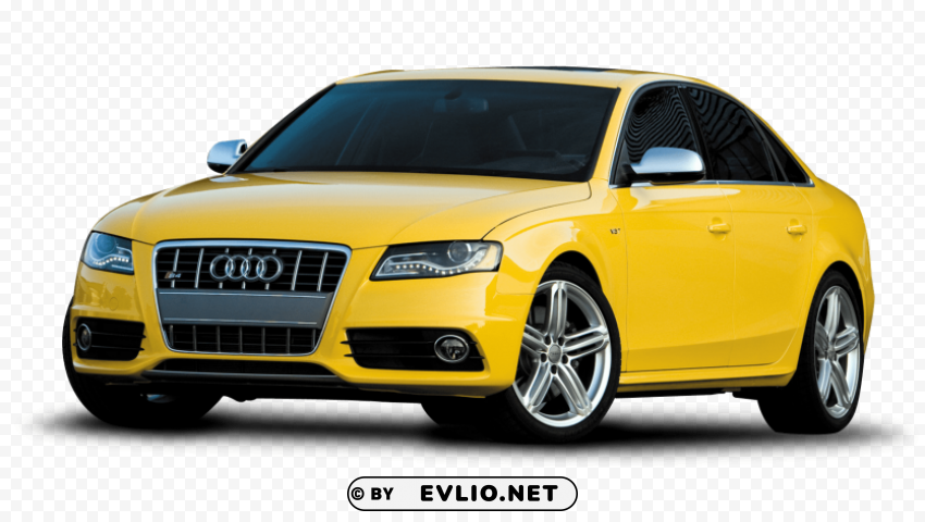 Yellow Audi Car Im Isolated Artwork On Clear Background PNG