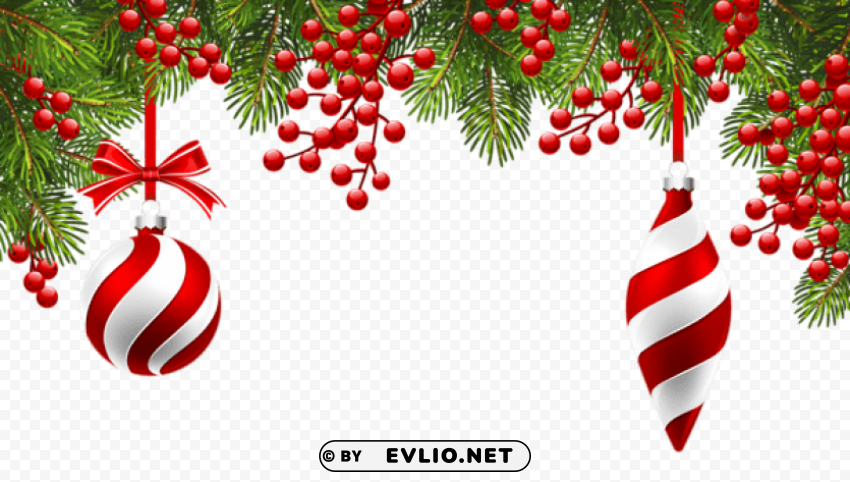 christmas pine decoration Transparent PNG Isolated Graphic Detail