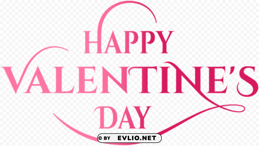 happy valentine's day pink text PNG with no registration needed