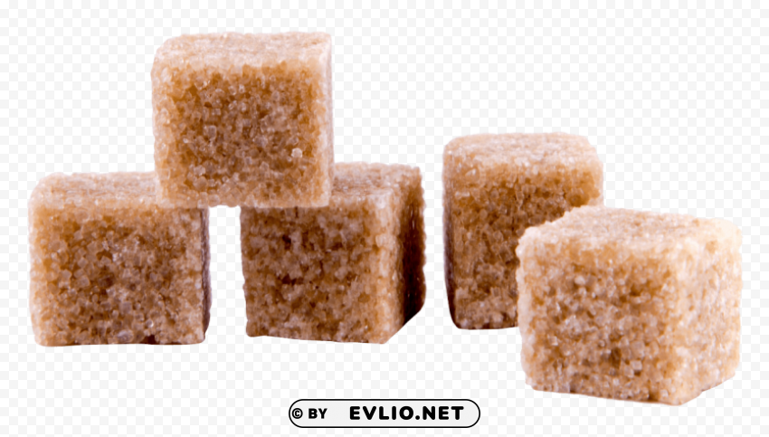 brown cane sugar cubes PNG Isolated Subject on Transparent Background