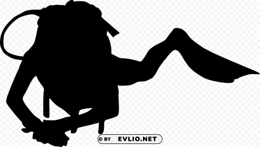 scuba diver silhouette PNG transparent pictures for editing
