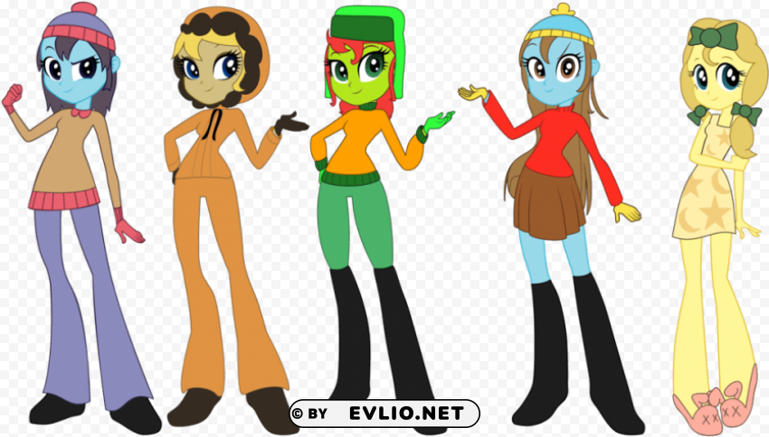 equestria girls south park PNG Image with Transparent Isolated Graphic Element