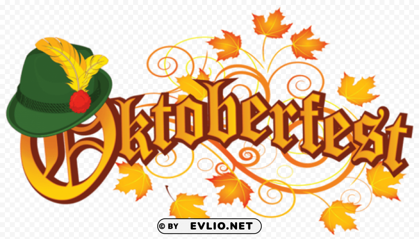 oktoberfest text decor Isolated Artwork on HighQuality Transparent PNG