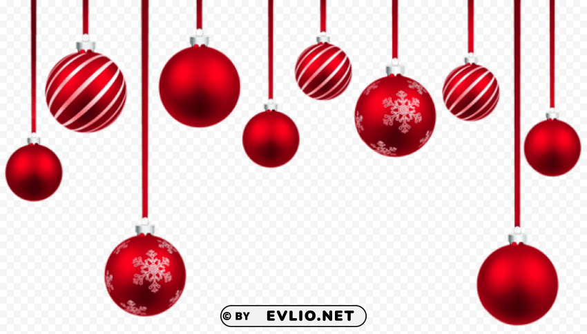 red christmas hanging balls decor PNG Graphic with Isolated Transparency