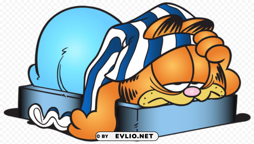 Sleeping Garfield Cartoon Isolated Object With Transparent Background PNG