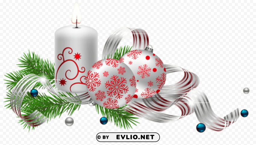  christmas decoration with candles PNG Image Isolated on Transparent Backdrop