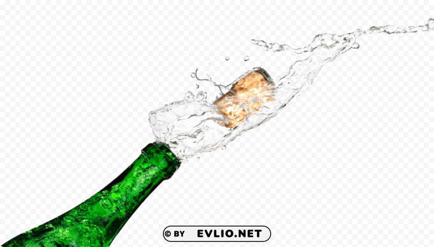 champagne popping Isolated Artwork on Transparent PNG