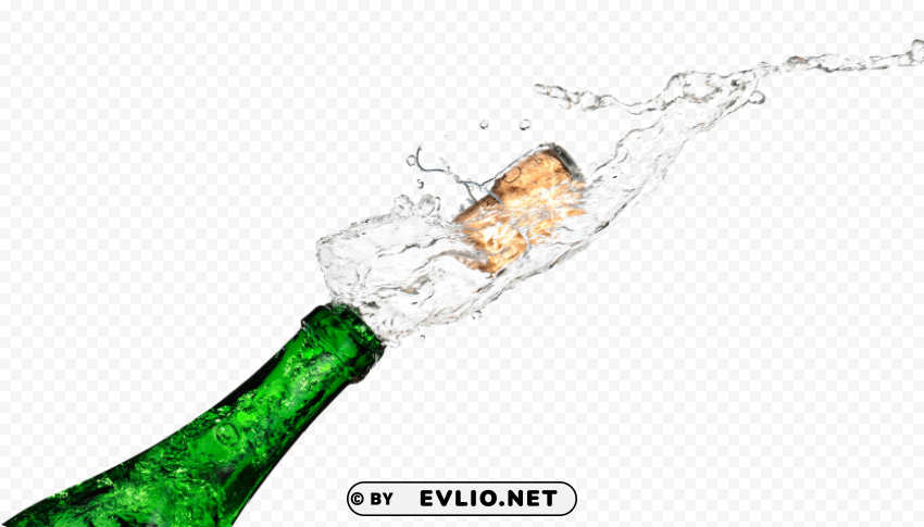 Champagne Popping Isolated Artwork On Transparent PNG