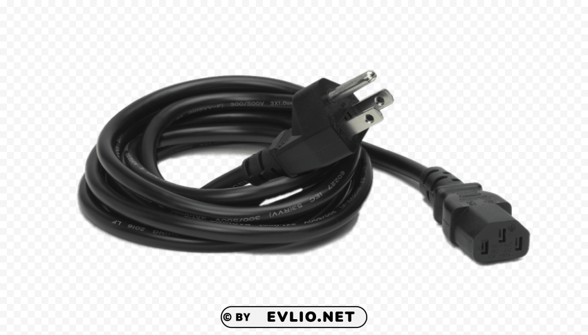 us black extension cord PNG Image with Transparent Cutout