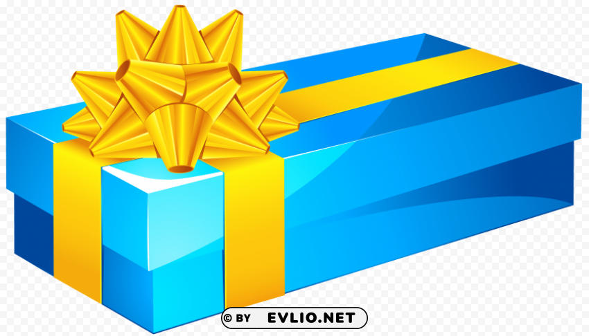blue gift box PNG with clear background set