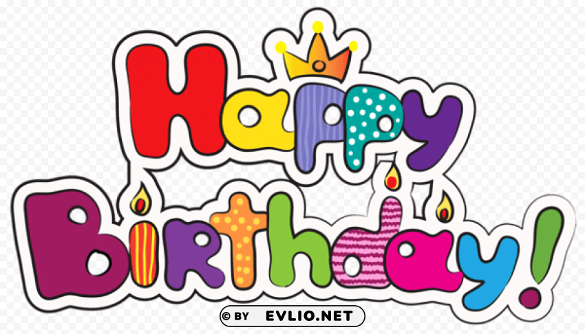 colorful happy birthday Isolated Character on Transparent Background PNG